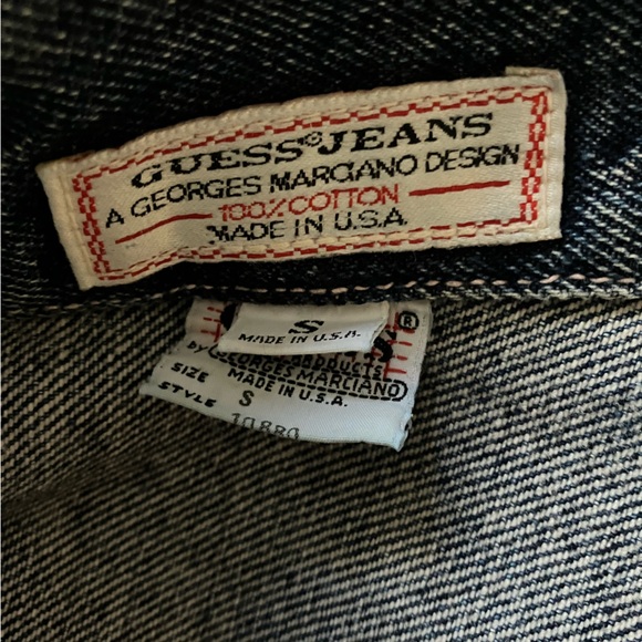 Vintage 80s Patchwork Denim Guess Jeans Jacket Size Small - Picture 15 of 16